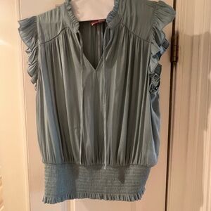 Joie Light Blue Ruffled Blouse